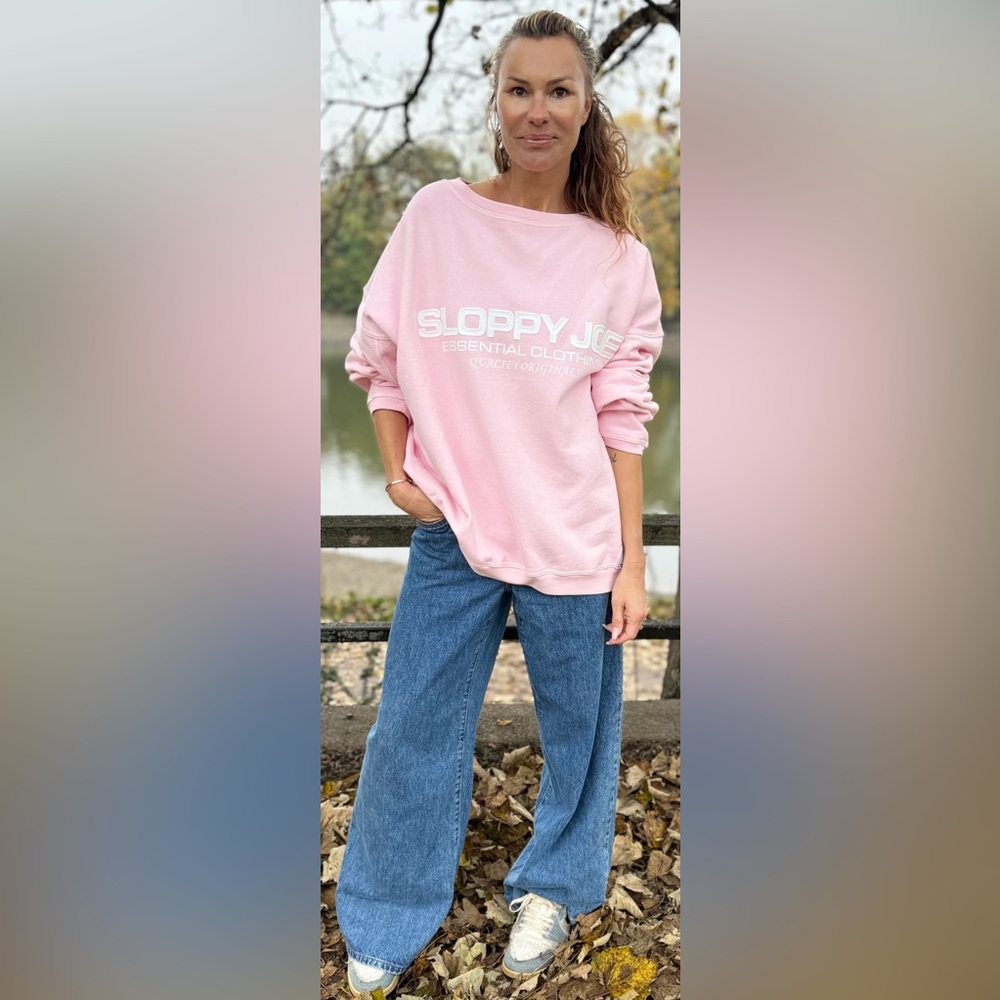 Sloppy Joe UK Essential Clothing Princess Diana Square Sweatshirt Size 2 Pink